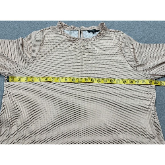 Adrianna Papell Top Womens Large Peach 3/4 Sleeve Button Neck Blouse - Picture 5 of 9